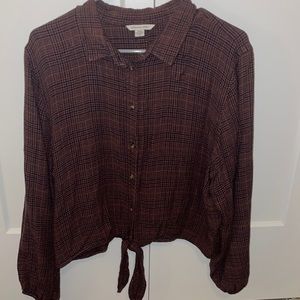 American Eagle flannel button up blouse
